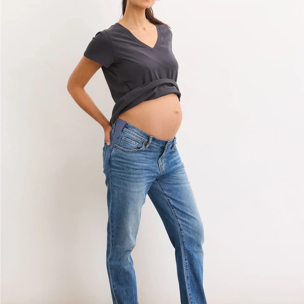 Hatch Boyfriend Maternity Jeans in Indigo